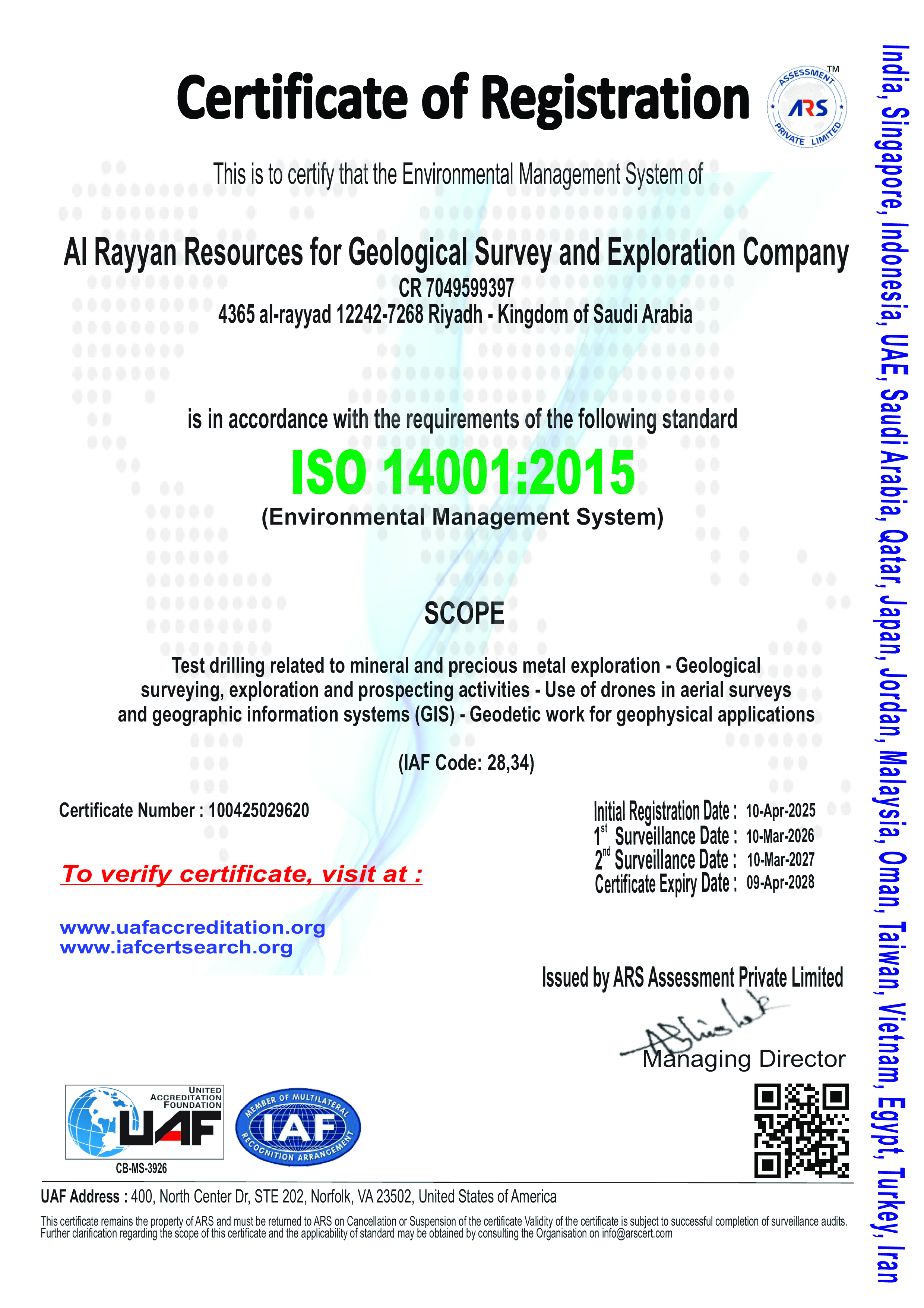 ISO Environmental Management System Certification