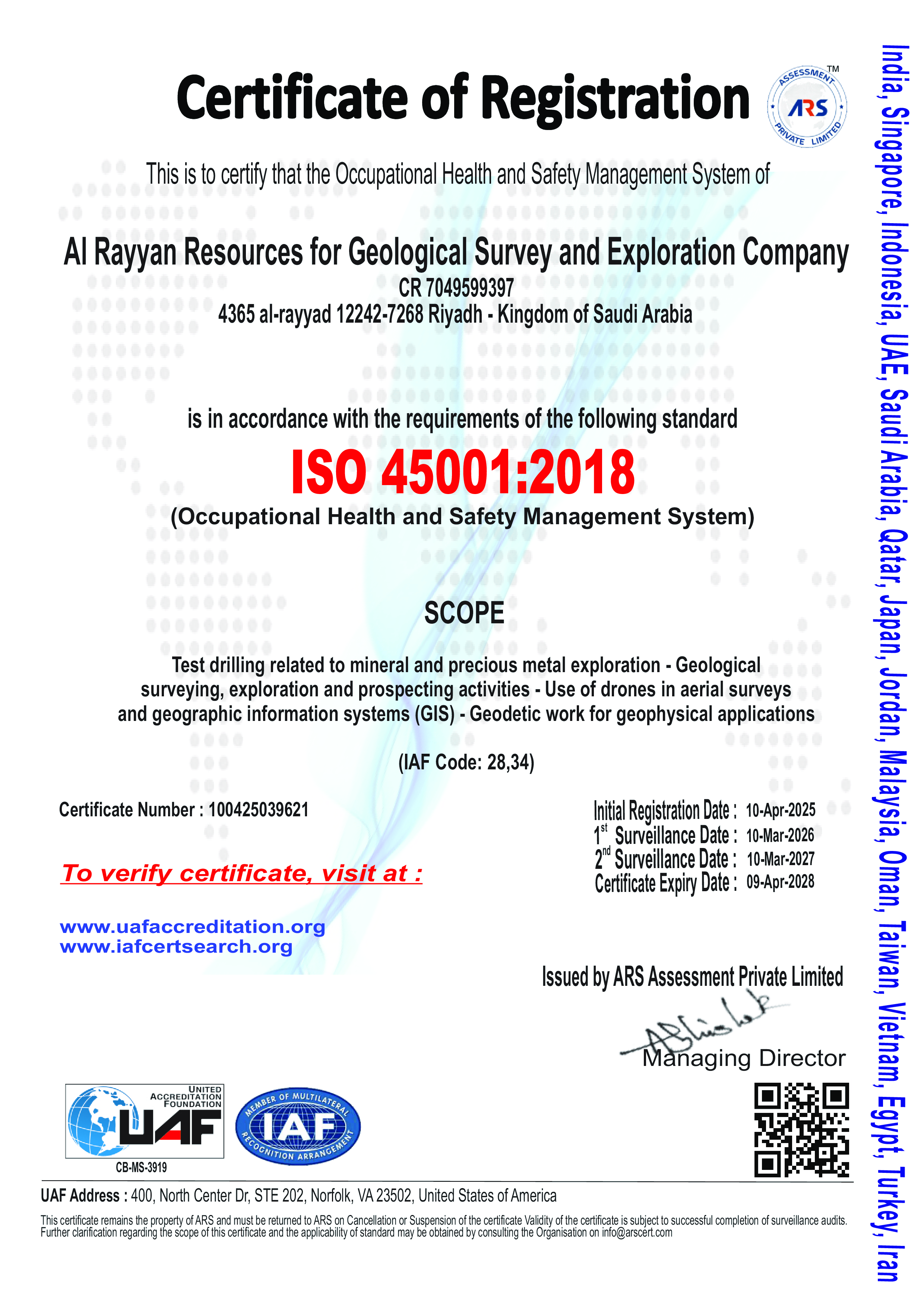 ISO Occupational Health and Safety Management System Certification